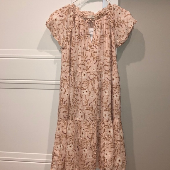 LOFT Dresses & Skirts - NWT LOFT Pink Floral Vine Tiered Dress